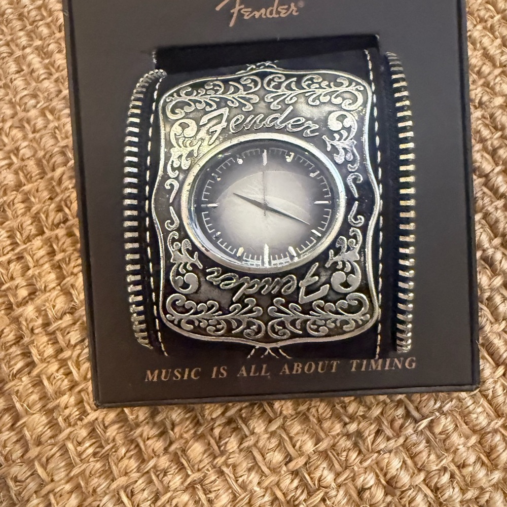 Fender Black and Silver Ornate Watch
